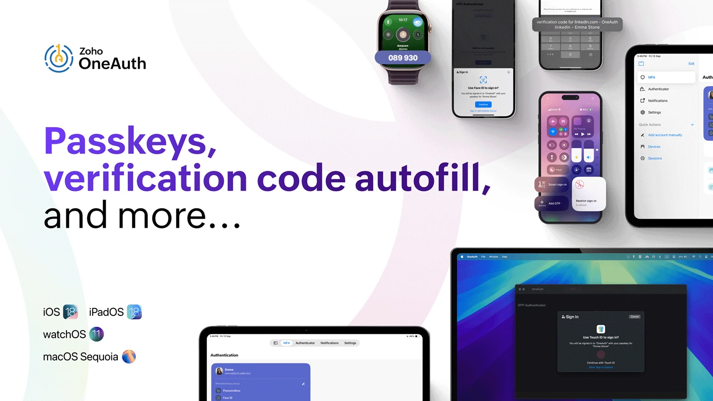 Features and capabilities of Zoho OneAuth